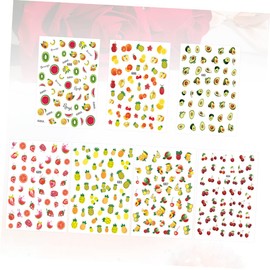 Beavorty 3D Cherry Leaf Nail Art Stickers Pink Decor 12 Sheets Easy Apply Random Style