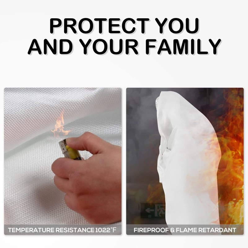 FLASLD Fire Blanket for People Emergency Fire Escape, Anti-interference Flame