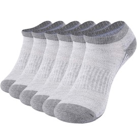 Sunew Hiking Bamboo Socks,Men's 6 Pairs No Show Low Cut Ankle Socks Gray XL