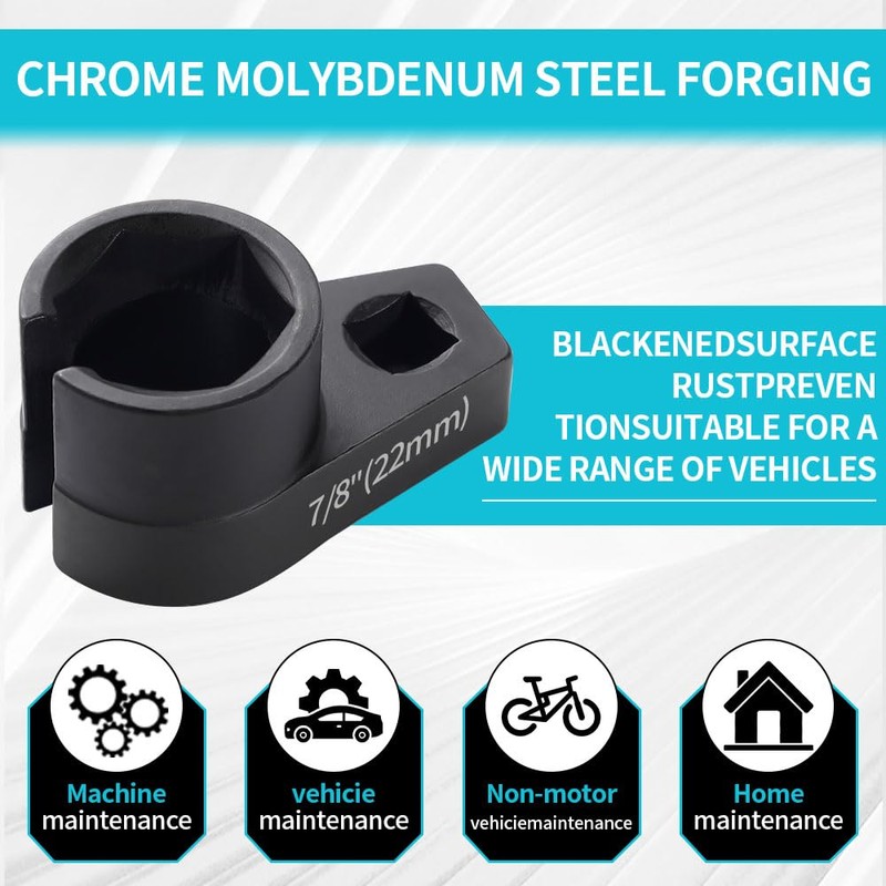 Lemxily Offset O2 Sensor Socket, 7/8-Inch (22mm) with 3/8-Inch Drive,