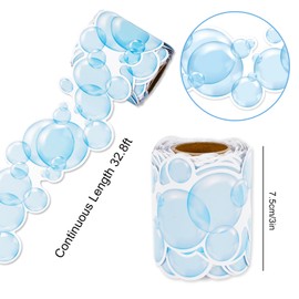 AnyDesign 32.8Ft Summer Bulletin Board Border Blue Bubble Shape Die Cut Trim Border Roll Ocean Bulletin Board Decorations for Summer Baby Shower Party Classroom Chalkboard School Decor