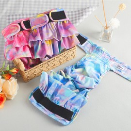 Reusable Dog Diapers Female Large Washable, Premium Doggie Diapers for Female Dogs, Pack of 3, Highly Absorbent Female Dog Diapers for Heat, Incontinence and Puppy Training(L)