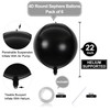 6 Pack Black 22 Inch 4D Foil Balloons Big 360