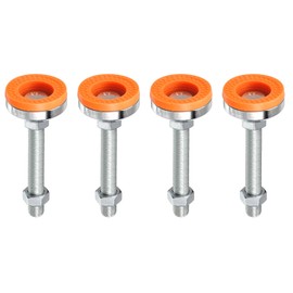 DTGN M16x120x60mm(DxLxW) Leveling Feet -4Pack- Good for Furniture Workbench Machine - Carbon Steel Non-Skid Anti-Shock Adjustable Swivel Levelers - Yellow