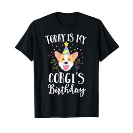 Today Is My Corgi's Birthday Dog Pet Puppy Party Kids Girls T-Shirt
