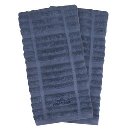 All-Clad Solid Kitchen Towels: Highly Absorbent, Super Soft Long Lasting - 100% Cotton, 17"x30" Tea Towels for Cleaning & Drying Dishes, Pans, Glassware, or Countertops, (2-Pack), Indigo