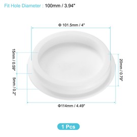 uxcell 1Pcs Silicone Hole Plug, Waterproof Round Rubber Stoppers Bottle Seal Plugs Tube Pipe End Caps for 100mm/3.94" Hole for Bathtub Bottle, White