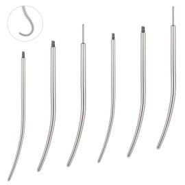 BodyAce 16G 18G 20G Piercing Tapers Can Be Bent Anyway, Thread-Free Stretching Kit, Screw-On Assistant Tool, Piercing Insertion Pin for Ear/Nose/Lip, Stainless Steel