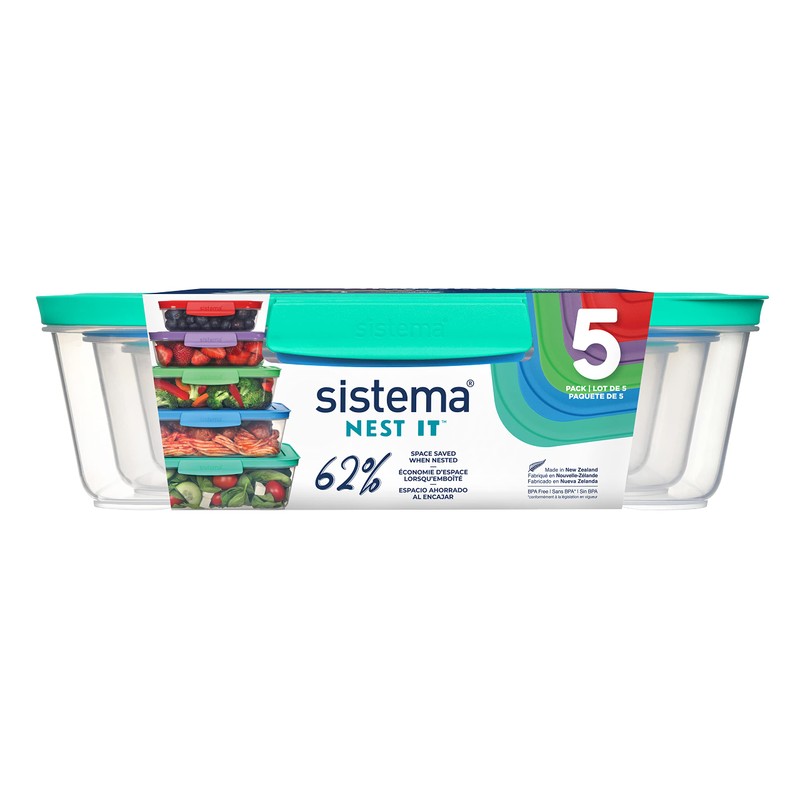 Sistema Nest It Food Storage Containers with Lids, Space Saving