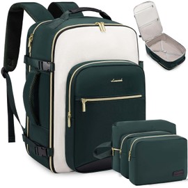 LOVEVOOK Large Travel Backpack for Women & Men, Carry on Backpack Airline Approved, TSA Personal Item Travel Bag fits 17" Laptop, 40L Waterproof Travel Essentials Sports Backpack with 3 Packing Cubes