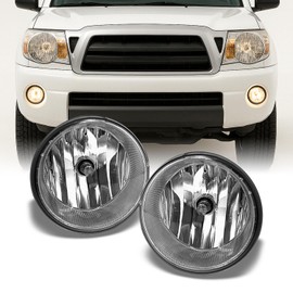 AKKON - Fits 2005-2011 Toyota Tacoma Bumper Fog Lights Driving Lamps Set w/Bulbs + Wiring Harness + Switch