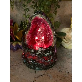 Osiris Trading UK Crystal Cavern Colour Changing LED Geode Lamp, Amethyst Purple
