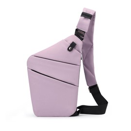 Travel Anti Pickpocket Purses, Slim Carry Crossbody Bag for Women & Man Travel Safe, Waterproof (Light purple)