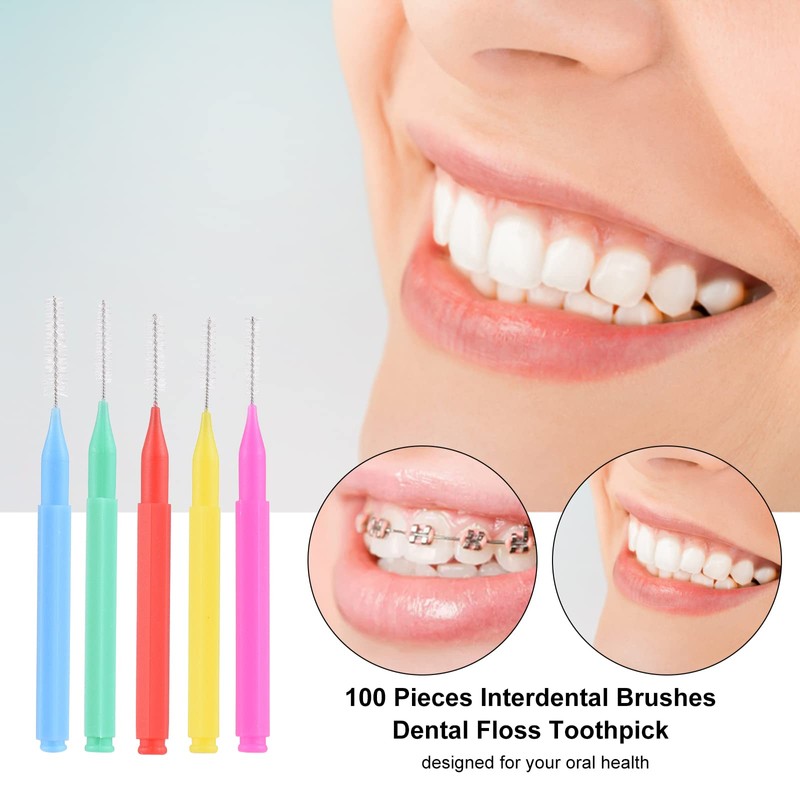 Henniu 100 Piezas de cepillos interdentales, Hilo Dental, palillo de
