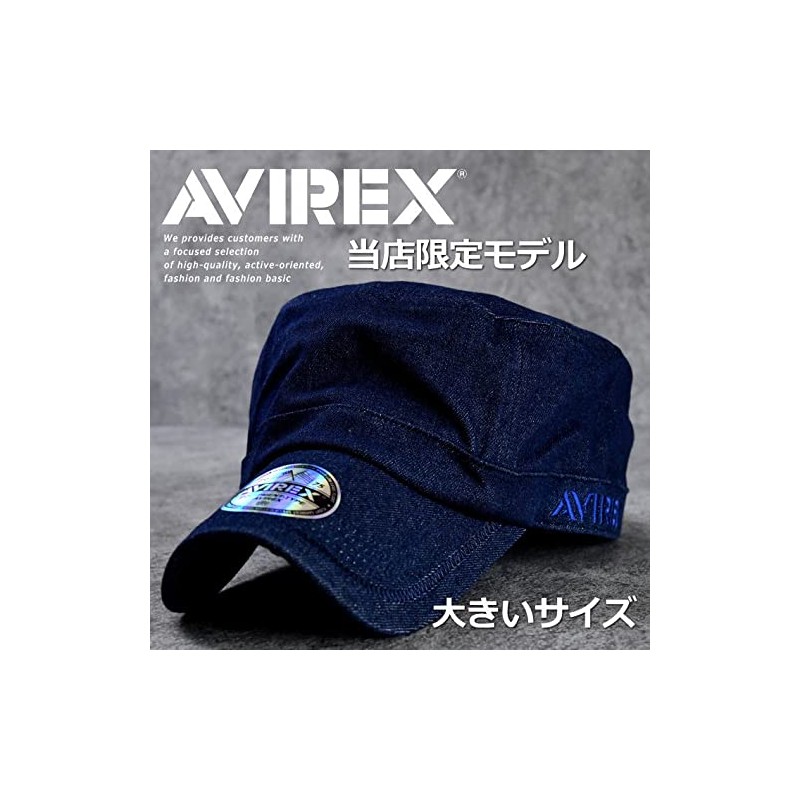 AVIREX Brand Genuine Men’s Work Cap, Hat, Large, DENIM_NAVY(49), 62.0-64.0