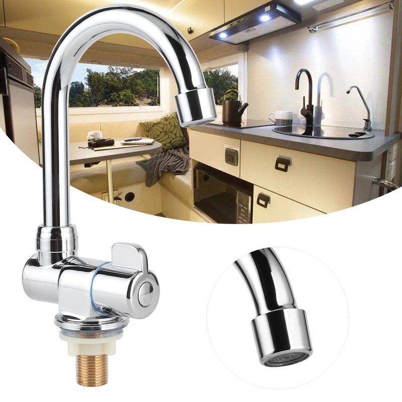 Single Cold Water Tap Basin Faucet 360 Degree Rotation 1/2in