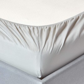 Homescapes 100% Egyptian Cotton Plain Silver Grey Fitted Sheet Single 200 Thread Count Percale Anti Dust Mite