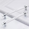 BonKuDoo Crystal Glass Drawer Pulls, 6-3/10 Inch Chrome Cabinet Pulls