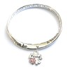 Equilibrium Silver Plated Charm Message Bangle Friend