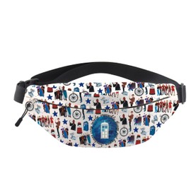 CMNIM Dr Movie Crossbody Waist Bag With Adjustable Doctor TV Show Inspired Gifts Police Box Fanny Hip Pack for Fan Merch (Dr Who Belt Bag)