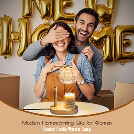 Gleecosy Candle Warmer Lamp with Timer Dimmer, House Warming Gifts New Home for Couple Neighbor, Adjustable Height for Scented Candle New House Gift