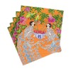 Caspari Monkeys Paper Luncheon Napkins in Orange - Four Packs