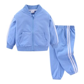 Mud Kingdom 5 Years Boys Tracksuit for Little Boy Zip up Jogger Set Sweatshirt Jogging Bottoms Outfits Blue