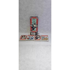 Vintage 1998 Monopoly Game Set of 4 Ceramic Tile Magnets
