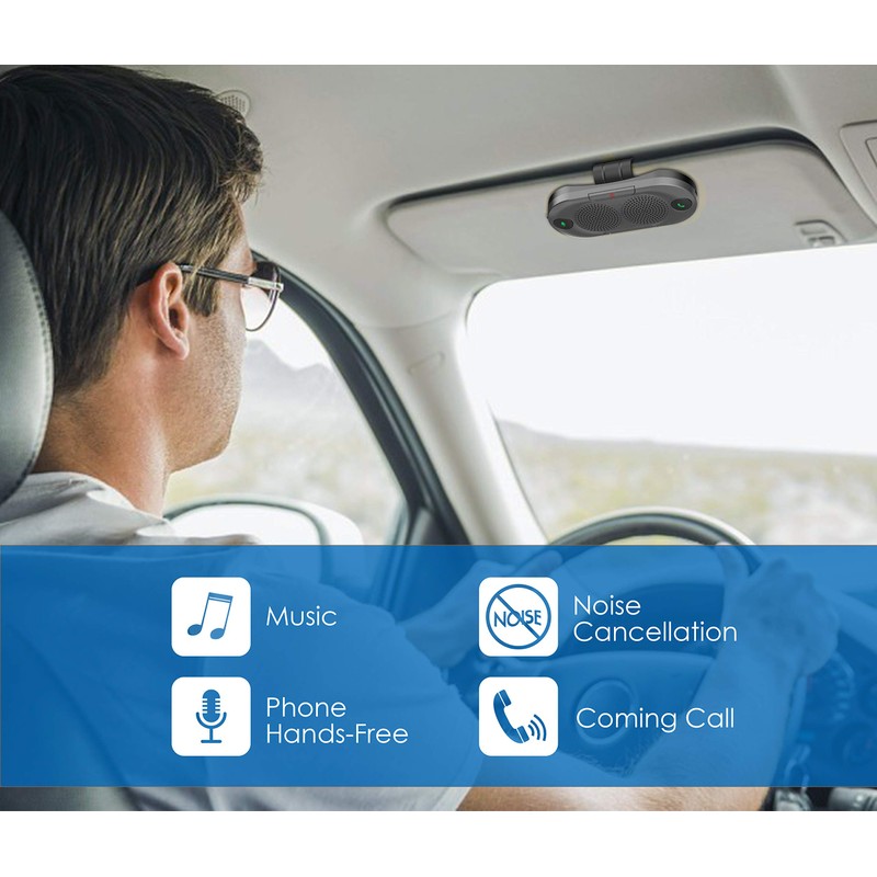 Besign BK06 Bluetooth 5.0 in Car Speakerphone with Visor Clip,