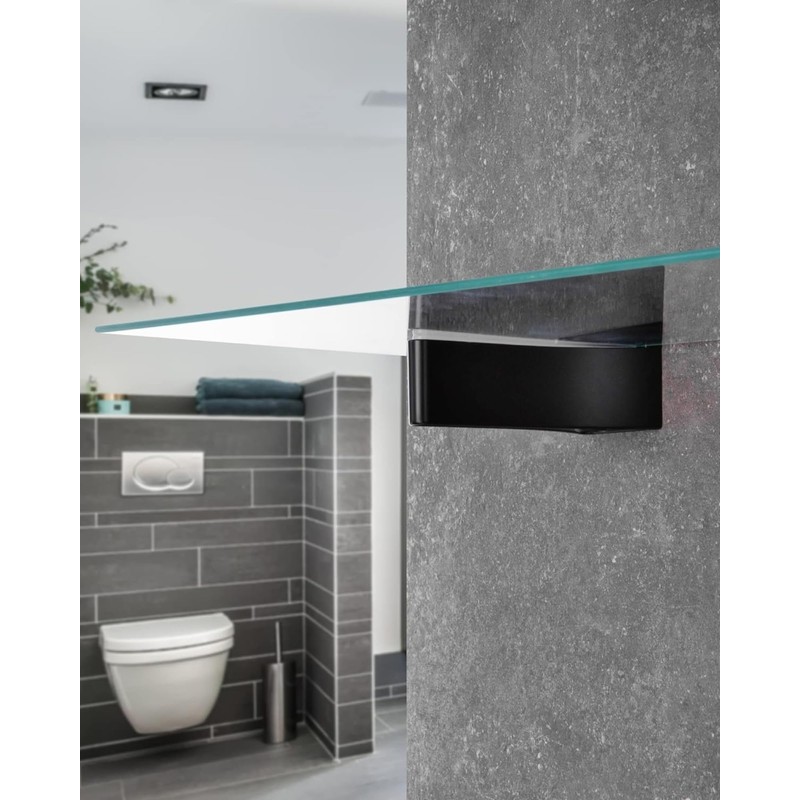 Gedotec Design Shelf Bracket, Wall Shelf Made of Metal, Black