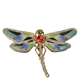 Minihouse Dragonfly Trinket Box Hinged Hand-Painted Enameled Figurine Collectible Jewelry Box Ring Holder, Unique Gift for Home Decor