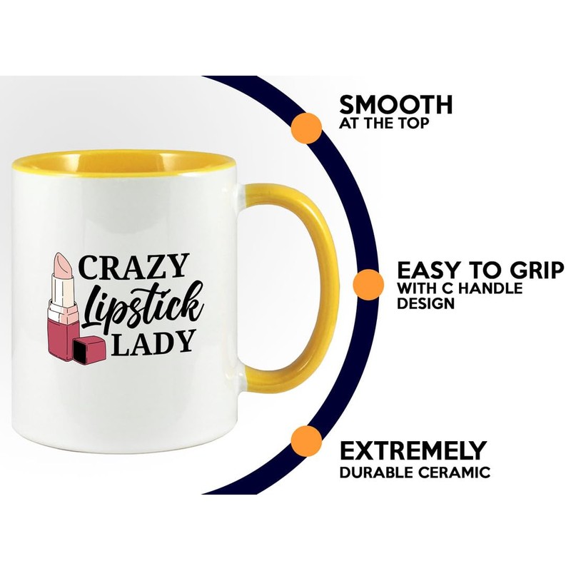 Flairy Land Makeup Artist 2Tone Mug 11oz Yellow -Cr*zy Lipstick