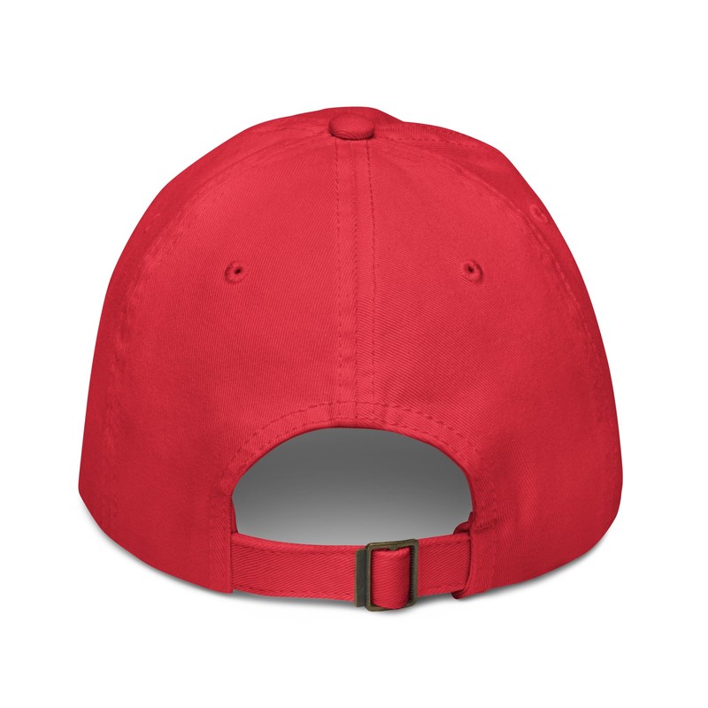 Ripple Junction Vibes Scattered White Letters Adjustable Baseball Hat, Red,