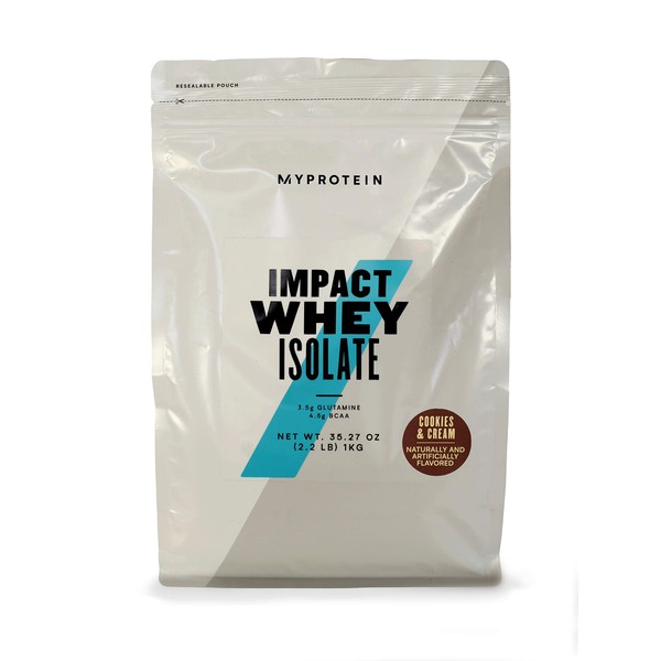 Myprotein Impact Whey Isolate Protein, Cookies & Cream 2.2 Pound (Pack of 1)