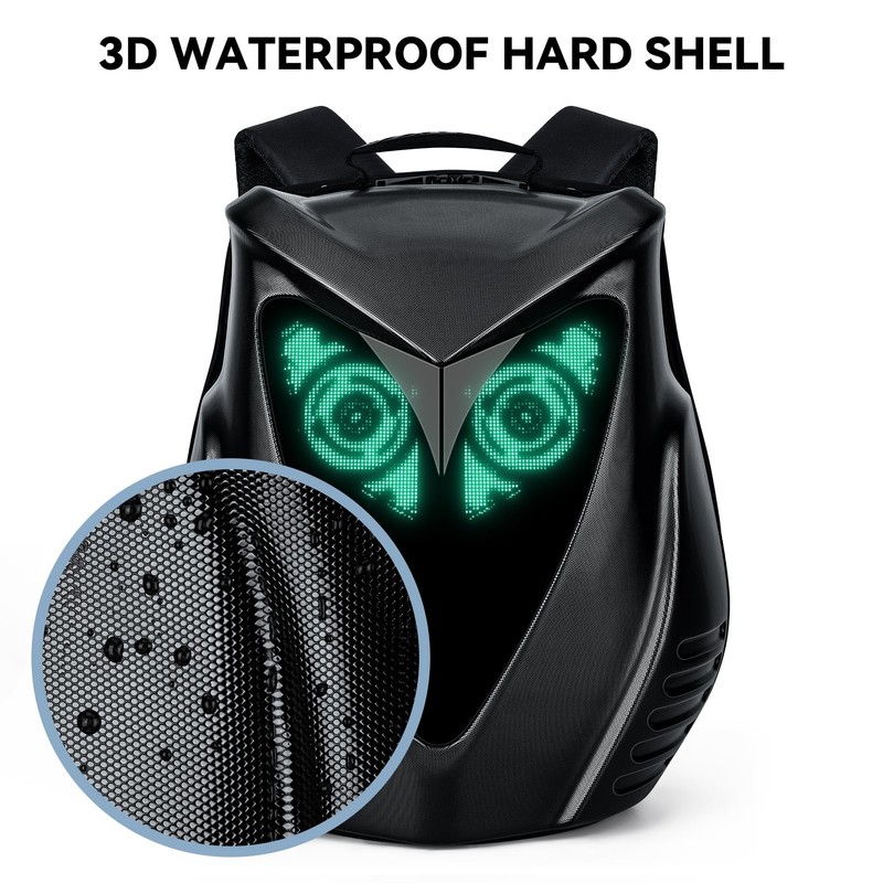 Led Backpack with Programmable Screen, App Control DIY Owl Eyes