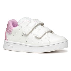 Geox Girls' B Eclyper Girl A Trainers, White pink