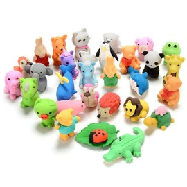 Animal Erasers for Kids,30 Pack Mini Puzzle Eraser Take Apart Toys,Animal Pencil Erasers Set,Novelty Party Favors Educational Gift
