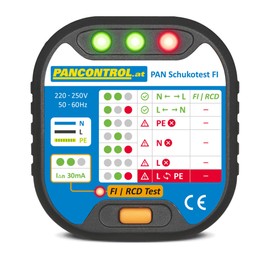 Pancontrol PAN Socket Tester FI, Socket Tester + 30mA FI Test
