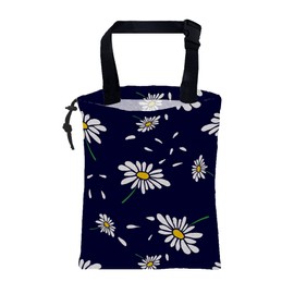 KXWQTRDD Car Garbage Bag Colorful Floral Spring Daisy Drawstring Car Trash Bag Hanging for Back Seat with Adjustable Buckle Canvas Vehicle Trash Can Easy-to-Install