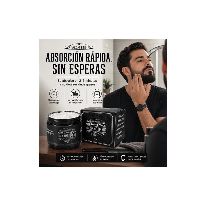 Kit 3 Unidades Balsamo Para Crecer La Barba Al 20%