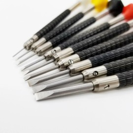 TIMELAB 9PCS SCREW DRIVER SET 0.6-3.00MM FOR WATCH REPAIR EYEGLASS MADE IN KOREA