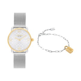 Coach Elliot Women's Watch and Jewelry Gift Set - Adjustable Slider Bracelet Signature Charm - 2H Quartz Watch - Mesh Bracelet - 3ATM Water Resistant - Designed for Day or Night - 28mm