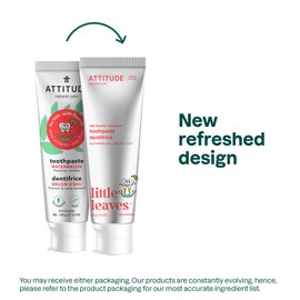 ATTITUDE Toothpaste with Fluoride, Prevents Tooth Decay and Cavities, Vegan, Cruelty-Free and Sugar-Free, Watermelon, 4.2 Oz