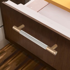 Westablize 10 Pack 5 Inch 128 mm Bar Cabinet Pulls Bronze and Nickel Knurled Handles for Drawer Pulls Cupboard Aluminum Handles (Modern 10, 5 Inch)