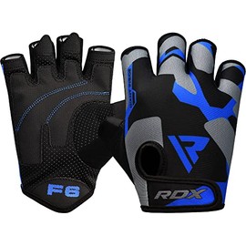 RDX Weight Lifting Gloves Fitness Workout, Anti Slip Padded Palm Grip Protection Elasticated Breathable Men Women Gym Home Bodybuilding Strength Training Equipment Half Finger Cycling Calisthenics