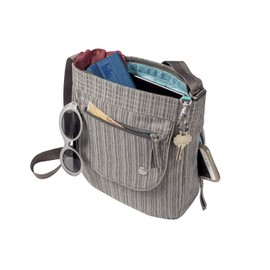 HAIKU Handbags and Wallet's Jaunt Eco-Friendly RFID Blocking Travel Crossbody, BlackBerry, Medium