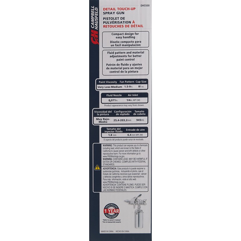 Detail Paint Sprayer Gun - Pattern and Fluid Control Handheld