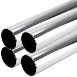 48" HEAVY DUTY Round Closet Rod | 32mm Diameter | Polished Chrome Clothes Pole | 4 Pack