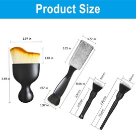 5 PCS Car Detailing Brushes Set, Car Cleaning Brush Car Interior Detailing Brush Bristles Soft Car Interior Cleaning Brushes and Microfiber Towel Kit for Cleaning Interior Exterior of Car