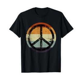 Retro Vintage Distressed Design Peace Sign T-Shirt
